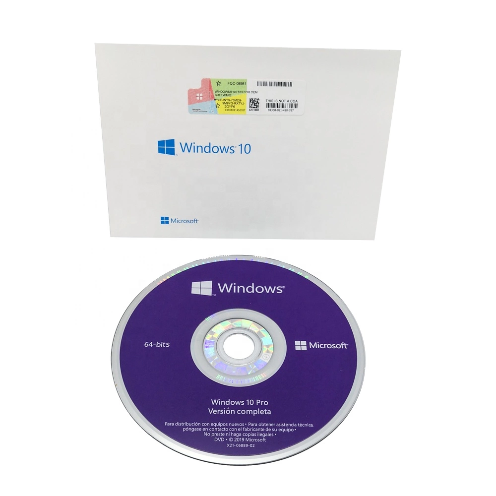 OEM системного строителя Microsoft Windows 10 Pro 64 сдержанный - диск ПК